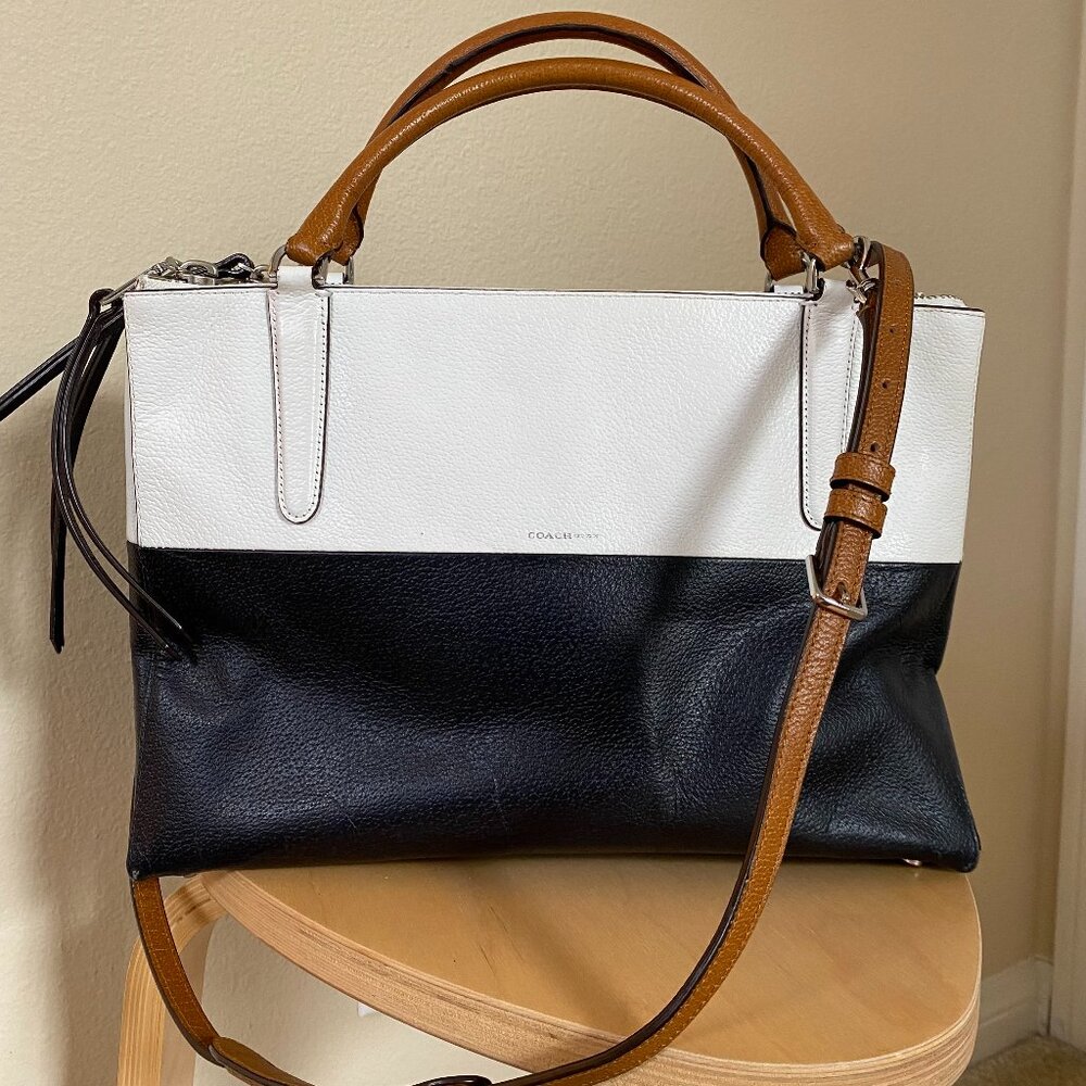 Authentic Coach Colorblock Leather Satchel